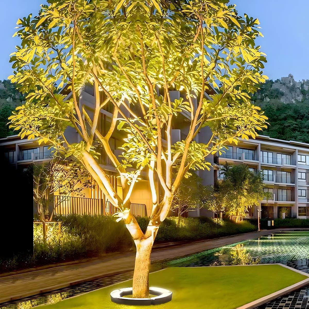 Gartenspot LED Bogen Erdspieß 12W Schwarz Garten Einfahrt Baumbeleuchtung IP65 Landschaftsbeleuchtung Erdspieß RGB Warmweiß Außen Spot | Restfield