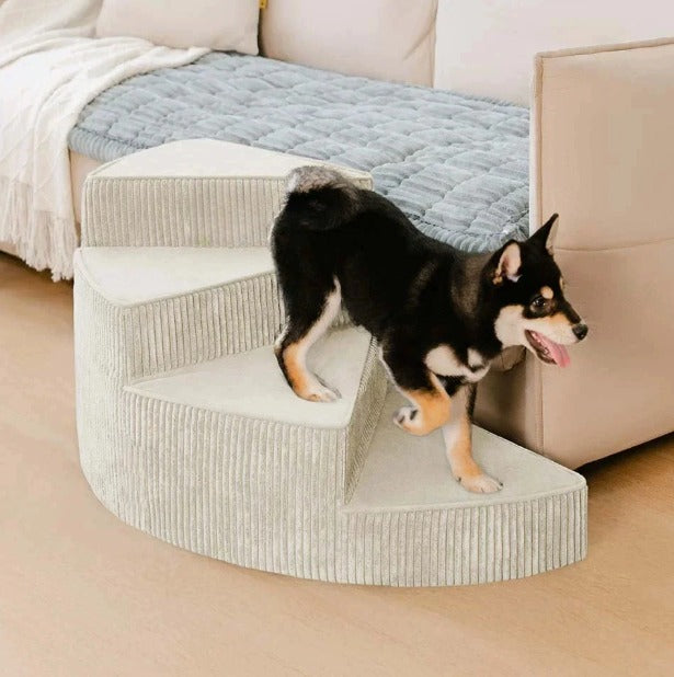 Hondentrap Schuimrubber met Antislip Treden voor Bed en Bank Linker- of Rechteropstelling Huisdiertrappetje | Sansoti