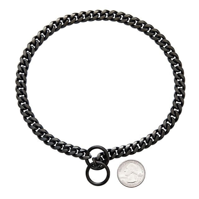 RVS Hondenketting Halsband 10-15mm Cuban Link Zwart Goud Zilver Choke Chain Trainingsketting voor Grote Honden | Sansoti