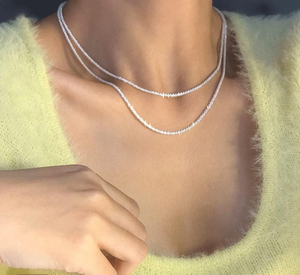 Sterrenlicht Ketting Set Zilver 925 Sterling 2 Lengtes Fijne Halskettingen | Sansoti
