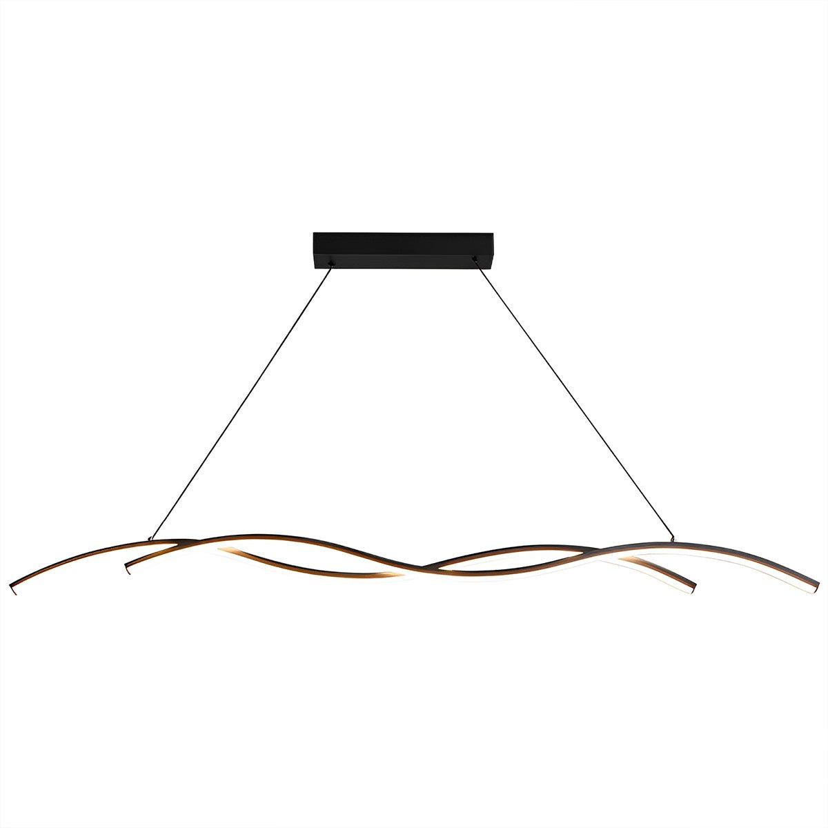 LED Hanglamp Golf Aluminium Zwart Dimbaar Eetkamer Woonkamer Golvende Hanglamp Eettafel Café Pendel Modern | Sansoti