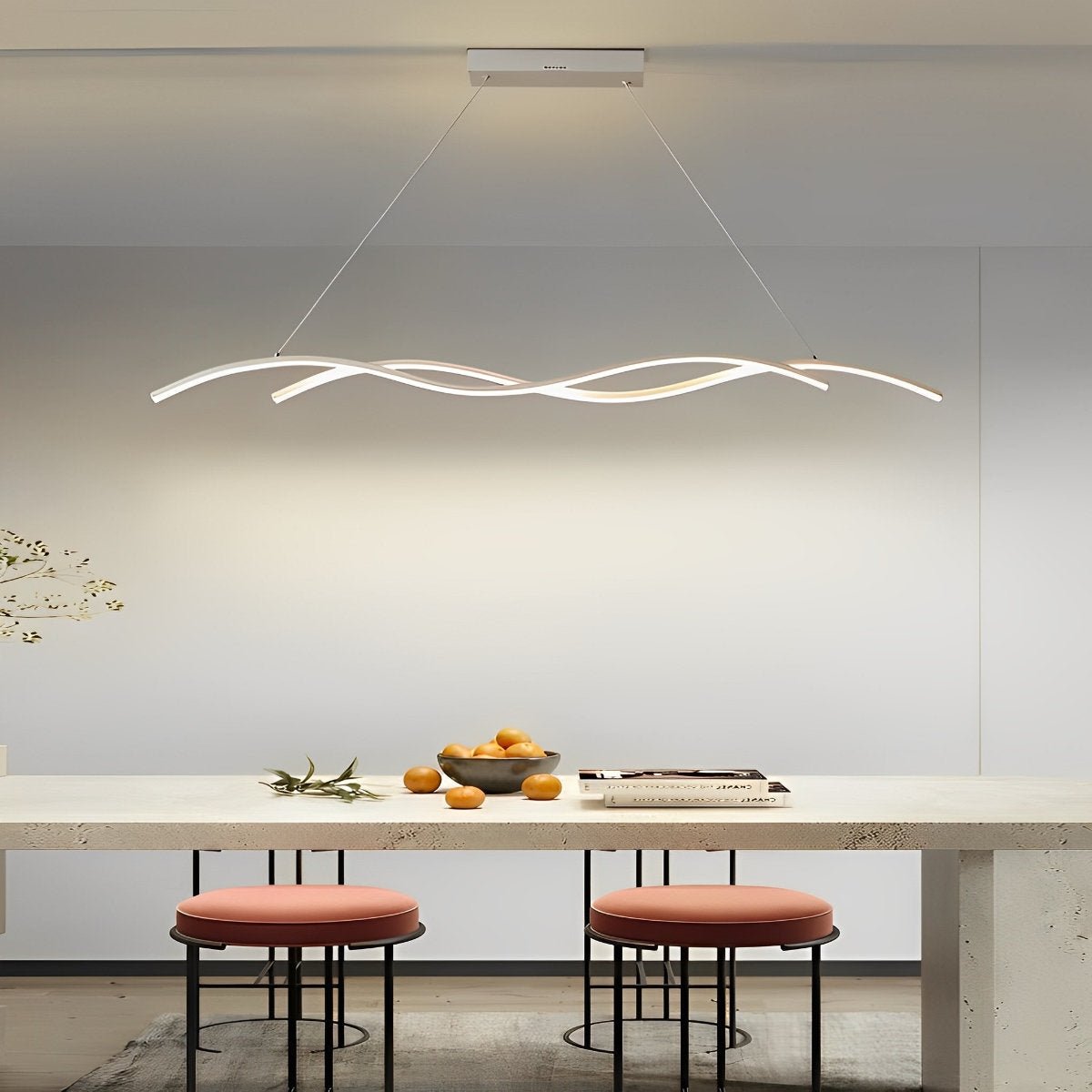 LED Hanglamp Golf Aluminium Zwart Dimbaar Eetkamer Woonkamer Golvende Hanglamp Eettafel Café Pendel Modern | Sansoti