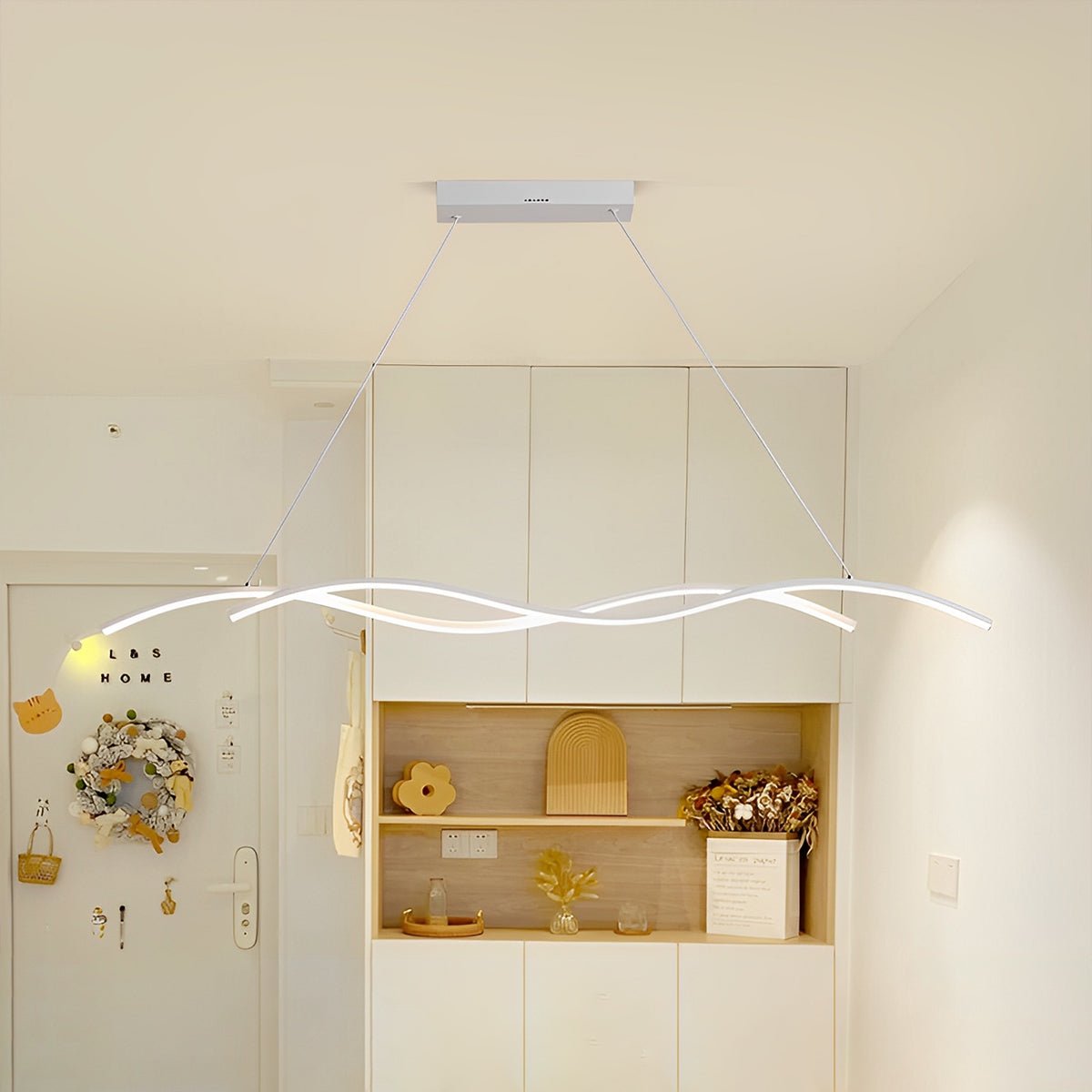 LED Hanglamp Golf Aluminium Zwart Dimbaar Eetkamer Woonkamer Golvende Hanglamp Eettafel Café Pendel Modern | Sansoti