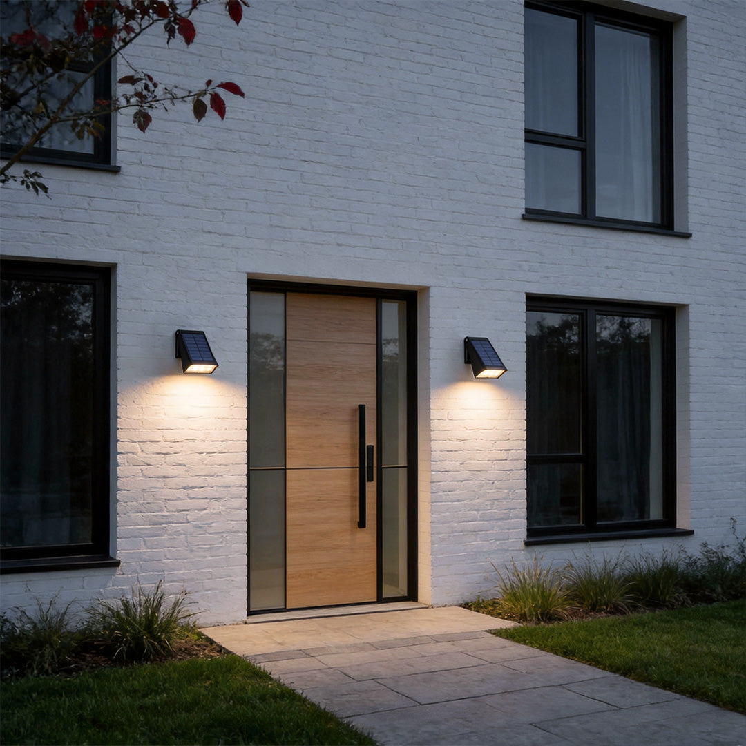 Solar-Downlight-Wandleuchte für den Außenbereich mit verstellbarem Solarpanel und IP65 | Restfield
