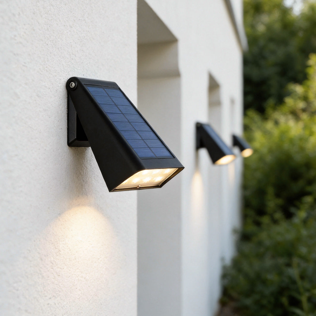 Solar-Downlight-Wandleuchte für den Außenbereich mit verstellbarem Solarpanel und IP65 | Restfield