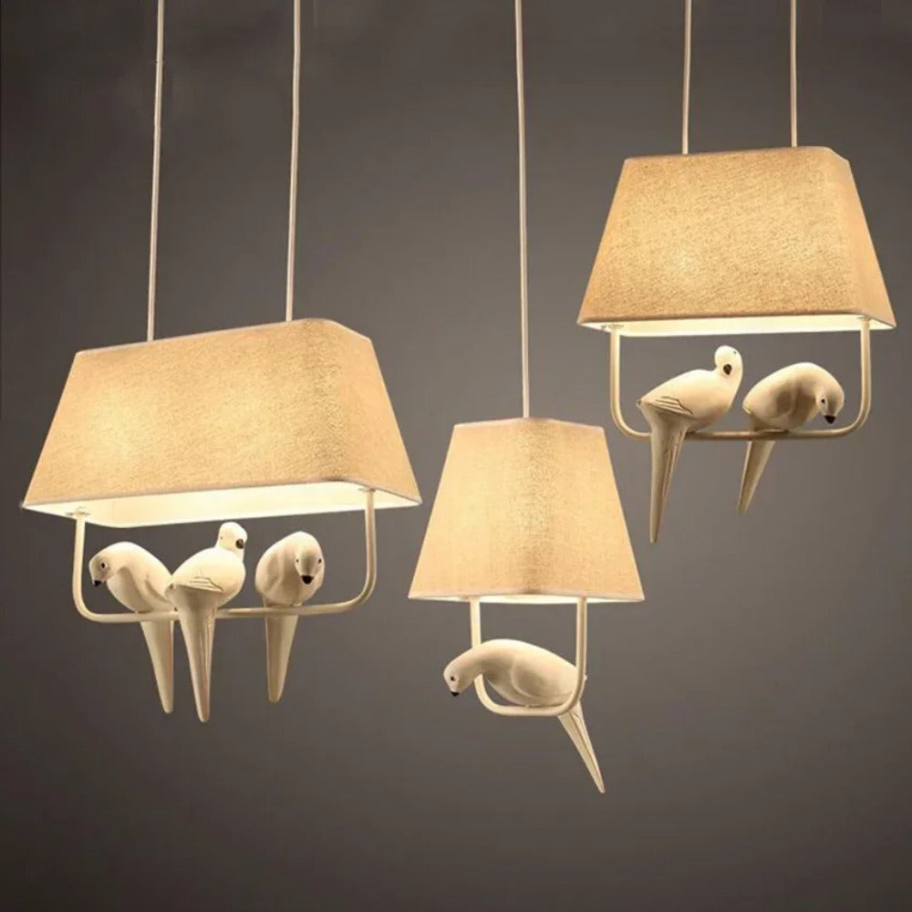 Vogel Hanglamp Met Kap Beige E27 Decoratief Woonkamer Eetkamer | Sansoti