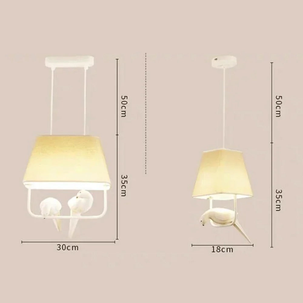 Vogel Hanglamp Met Kap Beige E27 Decoratief Woonkamer Eetkamer | Sansoti