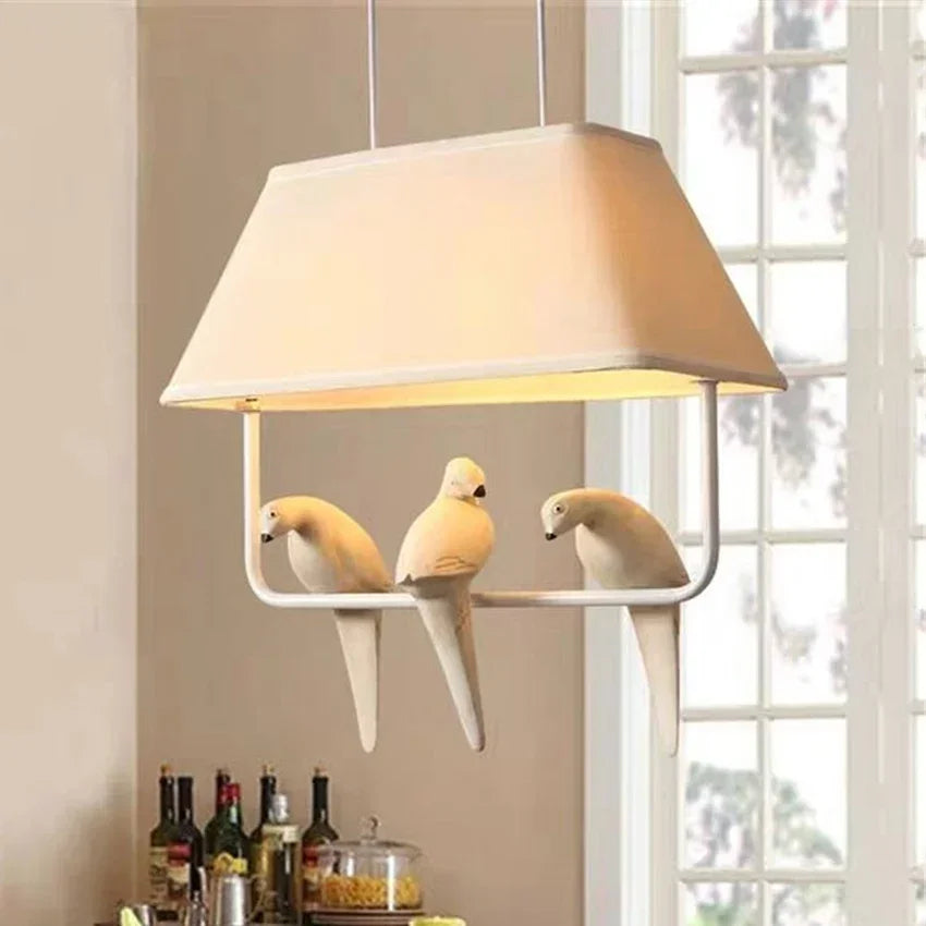 Vogel Hanglamp Met Kap Beige E27 Decoratief Woonkamer Eetkamer | Sansoti