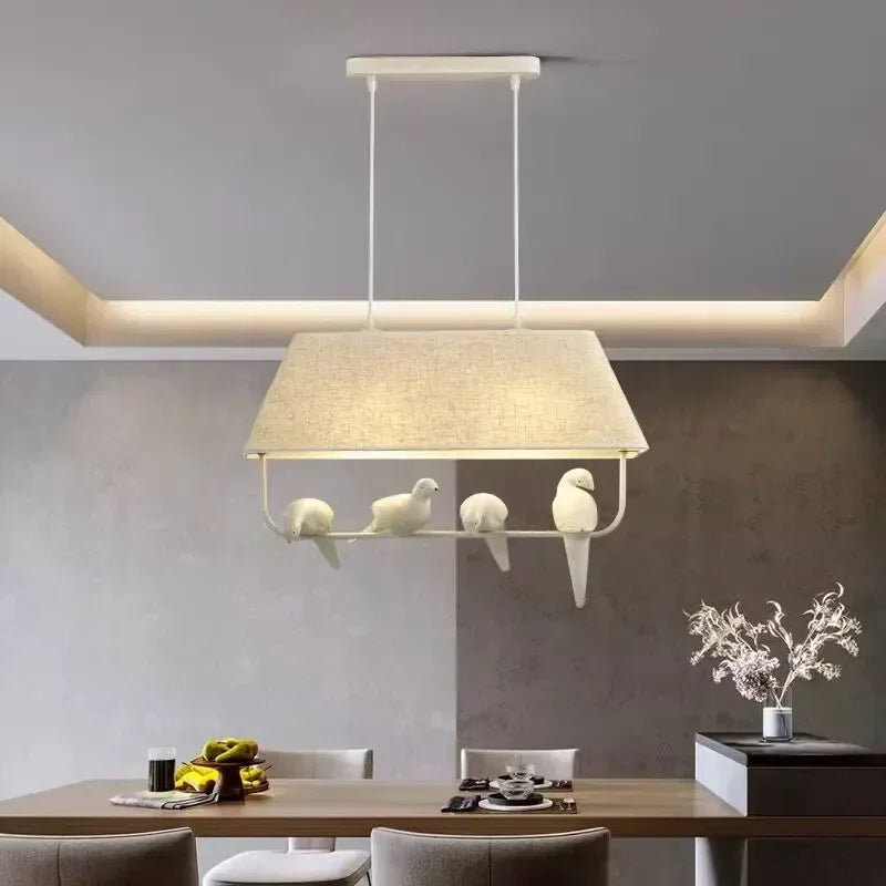 Vogel Hanglamp Met Kap Beige E27 Decoratief Woonkamer Eetkamer | Sansoti