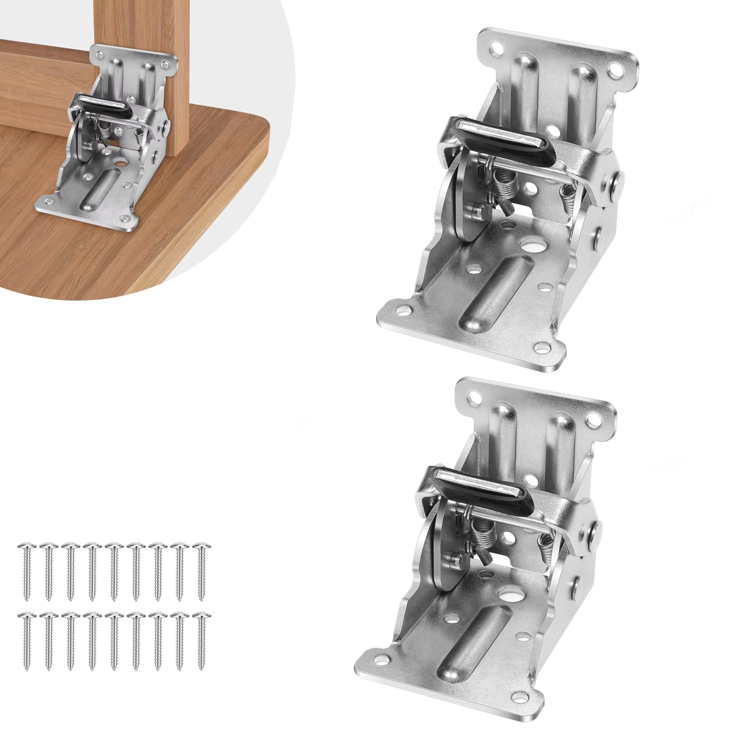 Klaptafelbeslag Staal – Zelfvergrendelend tot 225 kg – 90° Montage – 2 Stuks | Sansoti