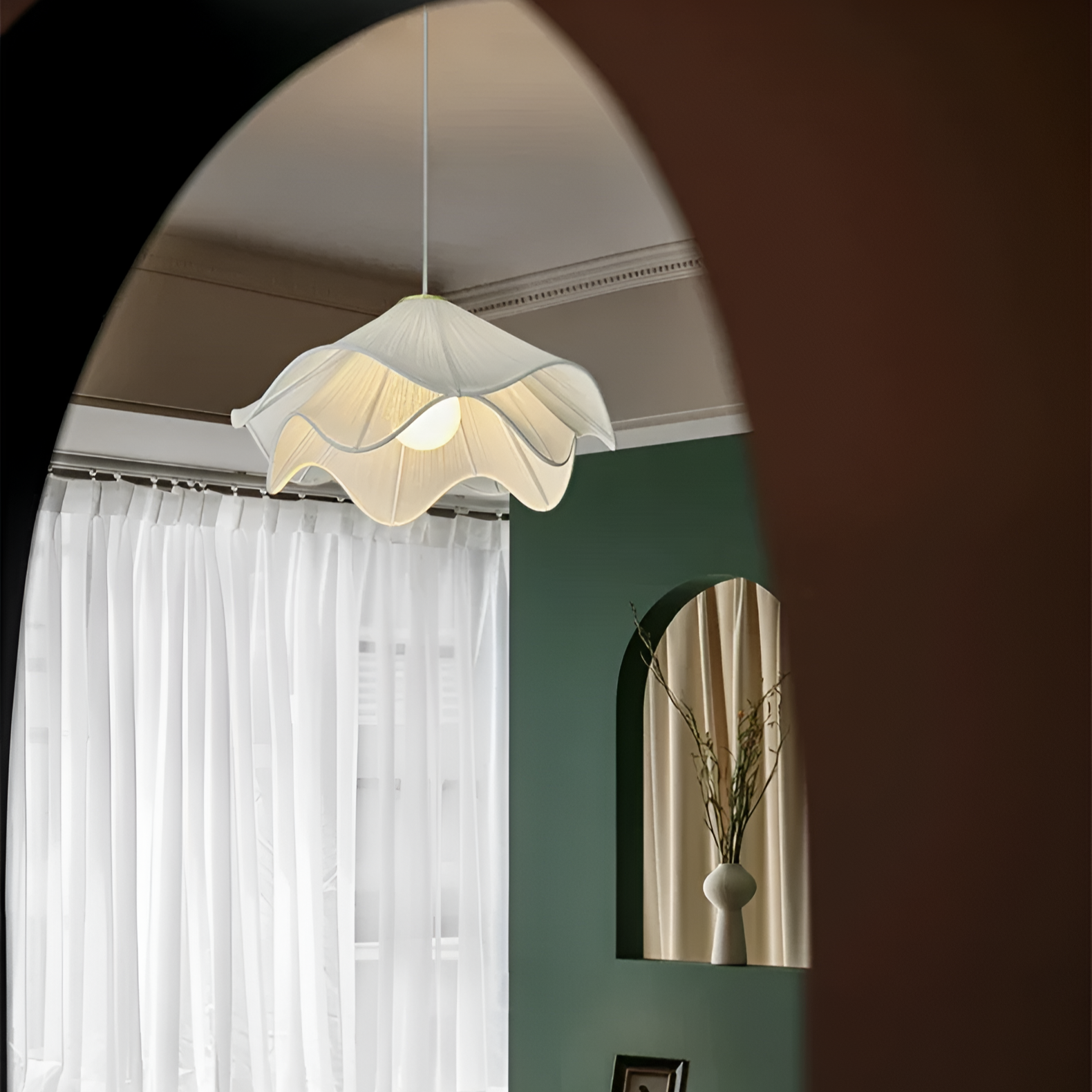 Hanglamp Japandi Stof Rond Scandinavisch Design E27 40-80cm Warm Licht | Sansoti