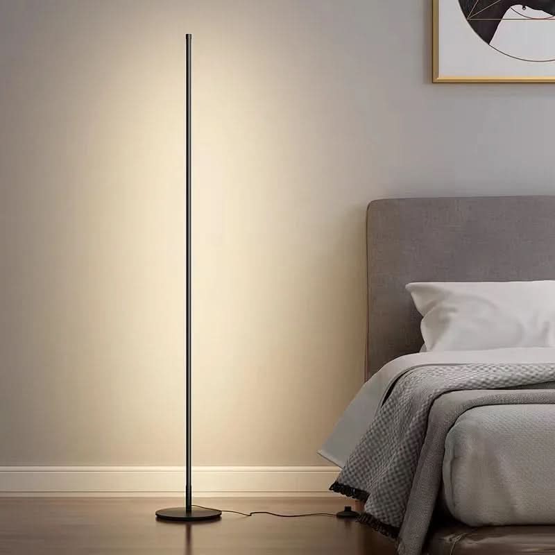 LED Stehleuchte Modern Minimalistisch Schlank 140cm Metall Schwarz Warmweiß 20W Stehlampe Wohnzimmer | Restfield