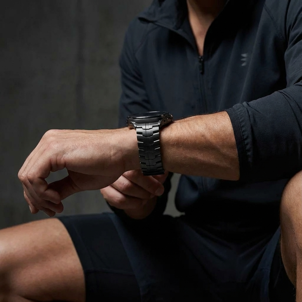 Titanium Horlogeband voor Smartwatch 47mm Geventileerd Verstelbaar met Snelsluiting Premium Polsband Sportief | Sansoti