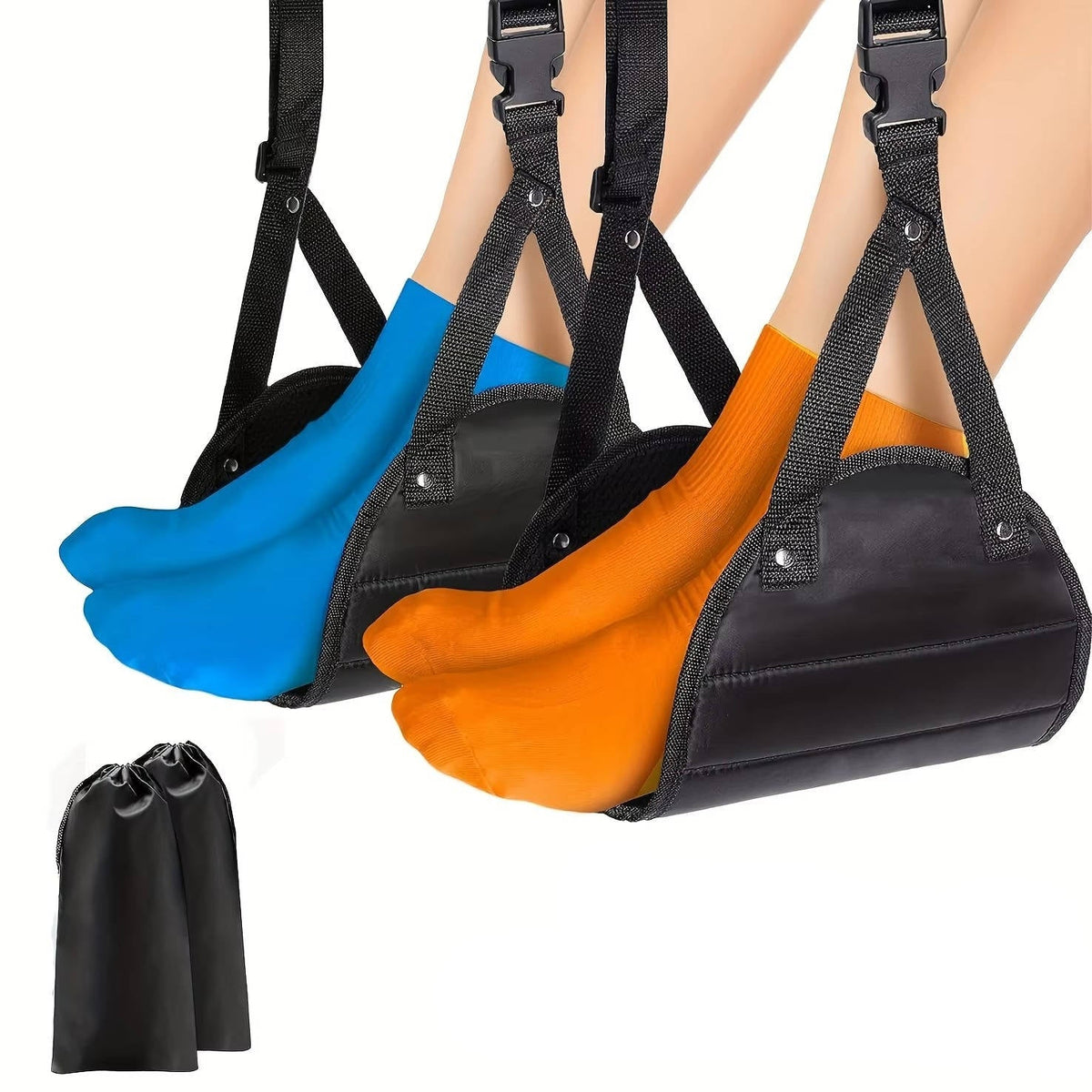 Repose-pieds hamac 2 pièces pour avion et bureau, réglable, portable, confortable, accessoire de voyage ergonomique | Sansoti