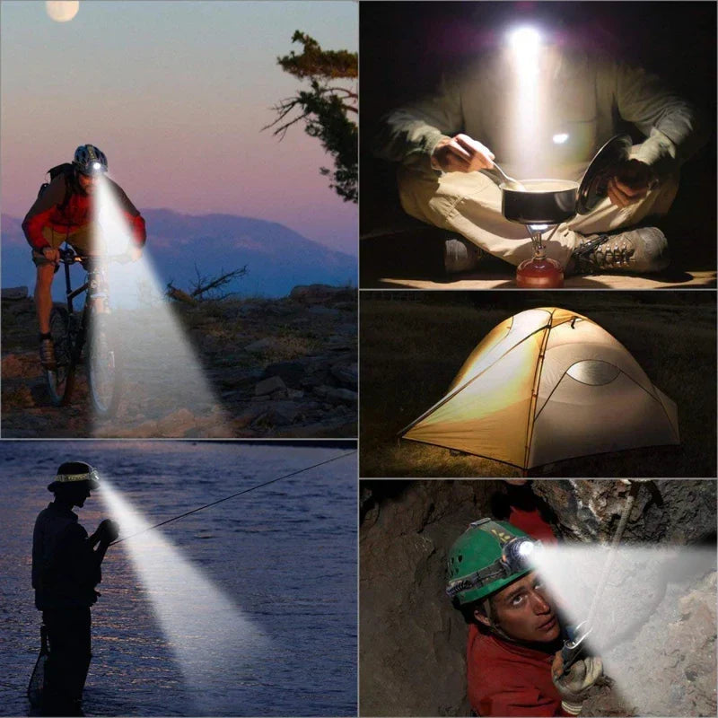 Oplaadbare Hoofdlamp LED 2000 Lumen Verstelbare Zoom Waterdicht Hoofdverlichting voor Outdoor Wandelen Kamperen | Sansoti