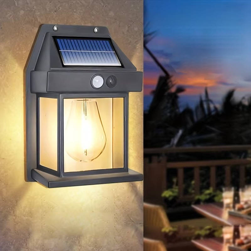 Buitenwandlamp op Zonne-Energie 2 Stuks Bewegingssensor 600 Lumen IP65 Waterbestendig Verstelbaar Tuinverlichting | Sansoti