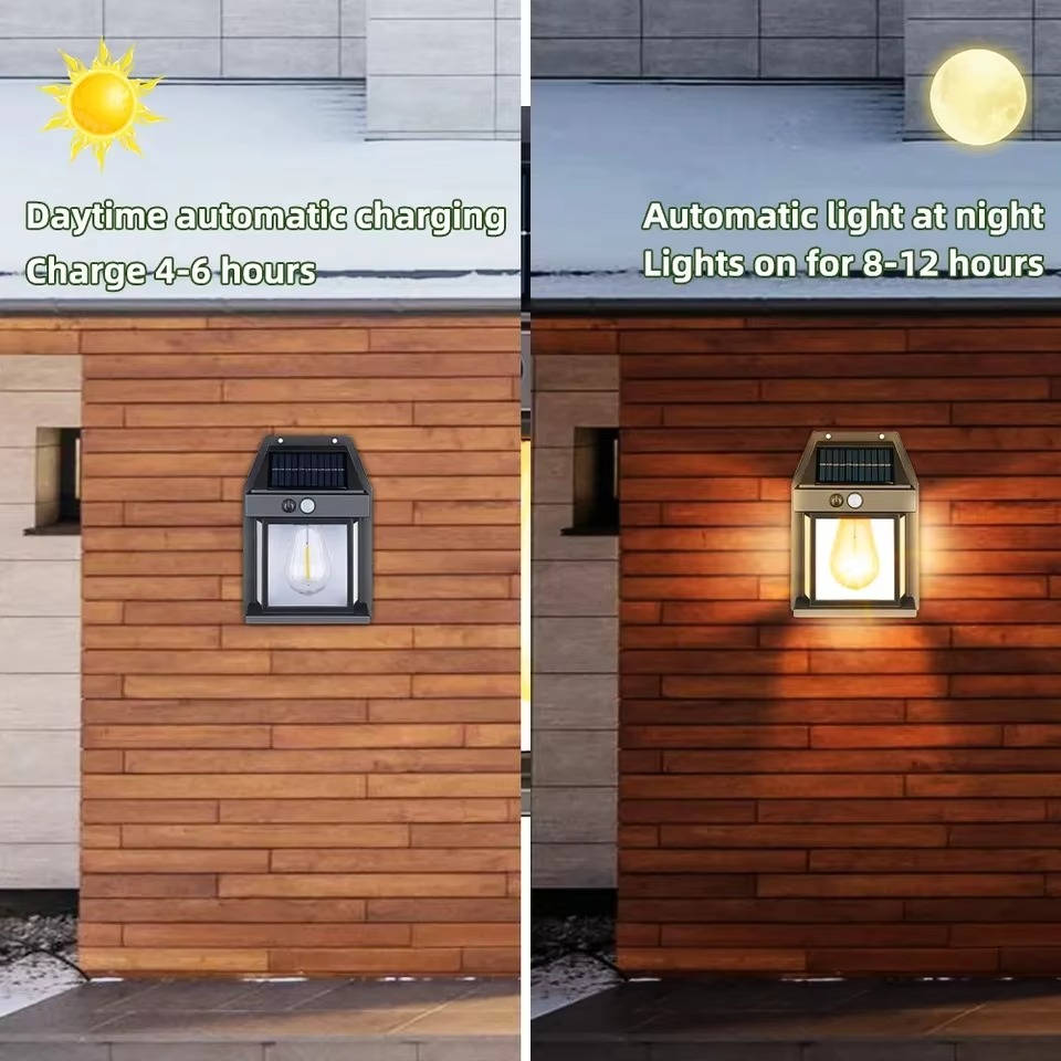 Buitenwandlamp op Zonne-Energie 2 Stuks Bewegingssensor 600 Lumen IP65 Waterbestendig Verstelbaar Tuinverlichting | Sansoti