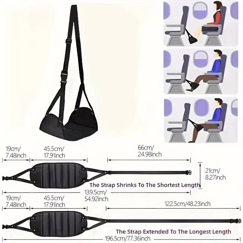 Repose-pieds hamac 2 pièces pour avion et bureau, réglable, portable, confortable, accessoire de voyage ergonomique | Sansoti
