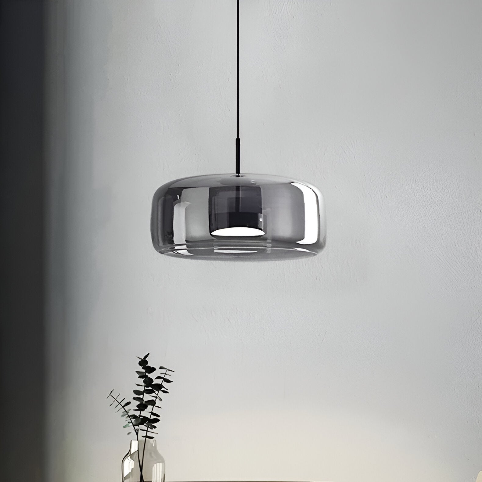 Hängelampe Rauchglas Retro Trio Handgeblasen Dimmbar Verstellbar Schwarz | Restfield