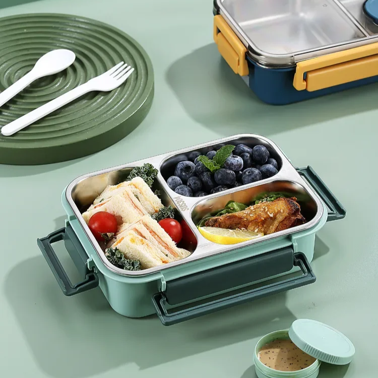 Edelstahl-Isolier-Lunchbox mit Fächern und auslaufsicherem Deckel für heiße und kalte Speisen unterwegs | Restfield