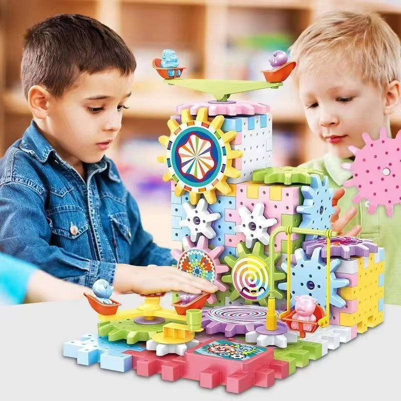 Constructieset 263 Stukken Elektrisch Tandwielsysteem Mechanisch Speelgoed Bouwstenen Educatief STEM Kinderen | Sansoti