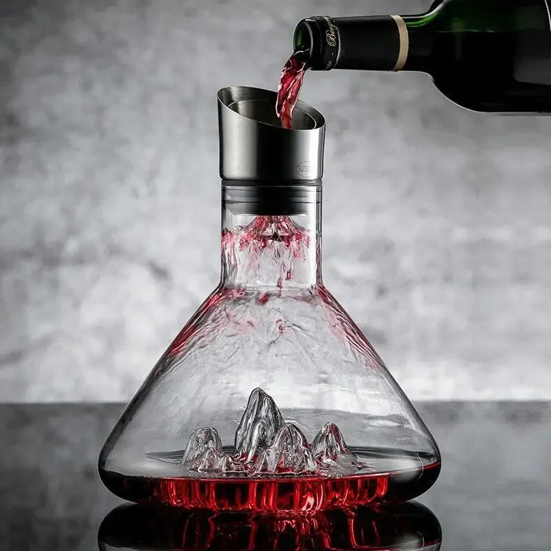 Wijnkaraf 1500ml met Geïntegreerde Beluchter en Roestvrijstalen Filter voor Rode Wijn en Tafelservering | Sansoti