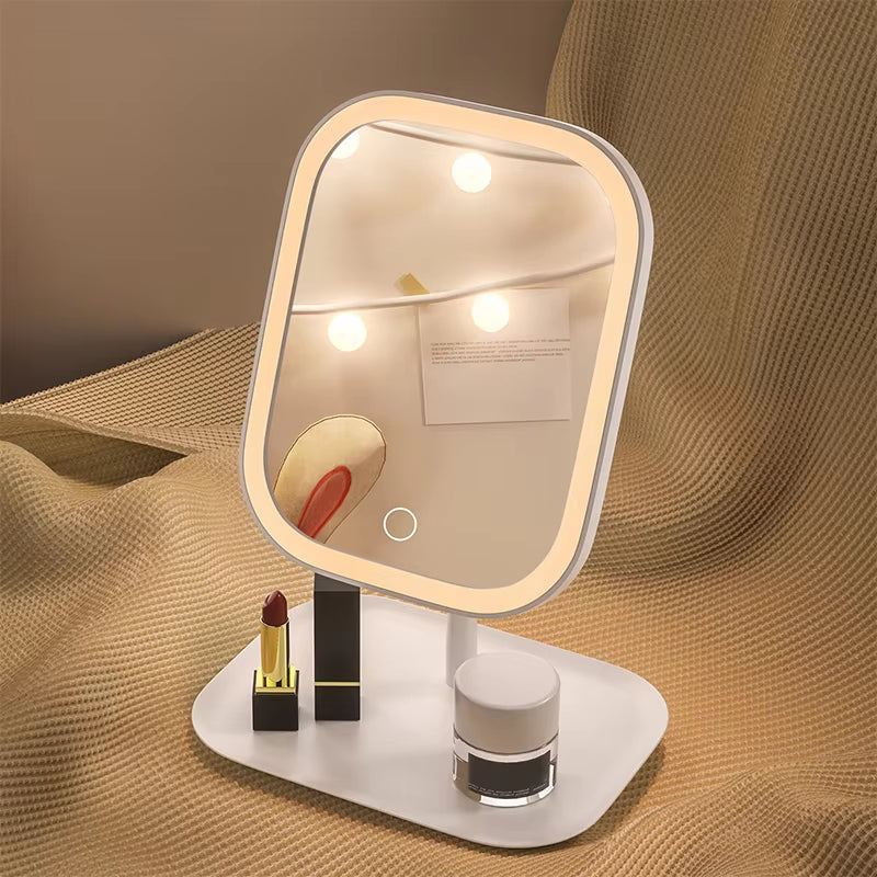 Verlichte Make-upspiegel met 3 Lichtmodi Dimbaar Touch LED Tafelmodel voor Schminken | Sansoti