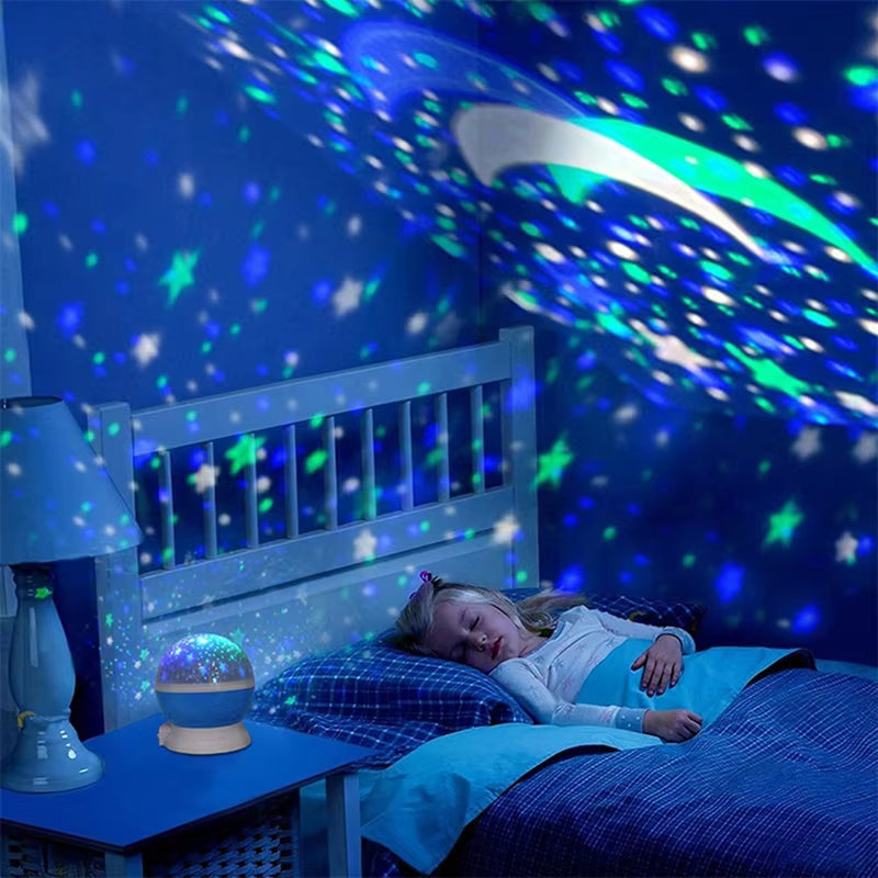 Sterrenprojector LED Nachtlamp met 360° Rotatie en Timer voor Kinderkamer en Slaapkamer | Oplaadbaar | Sansoti