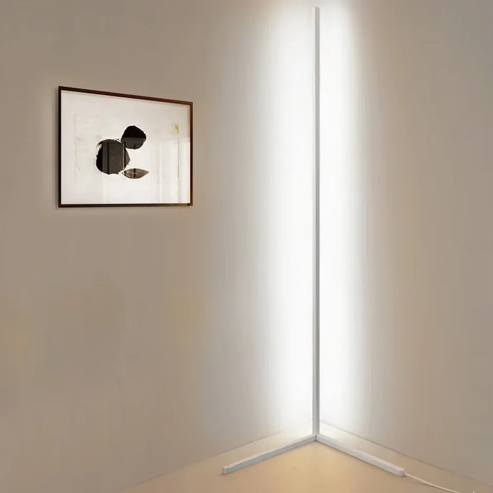 Staande Lamp LED Dimbaar 3 Lichtkleuren Afstandsbediening 142cm Aluminium Hoeklamp Woonkamer Slaapkamer 3000K 4000K 6000K Sfeerverlichting Zwart Wit | Sansoti