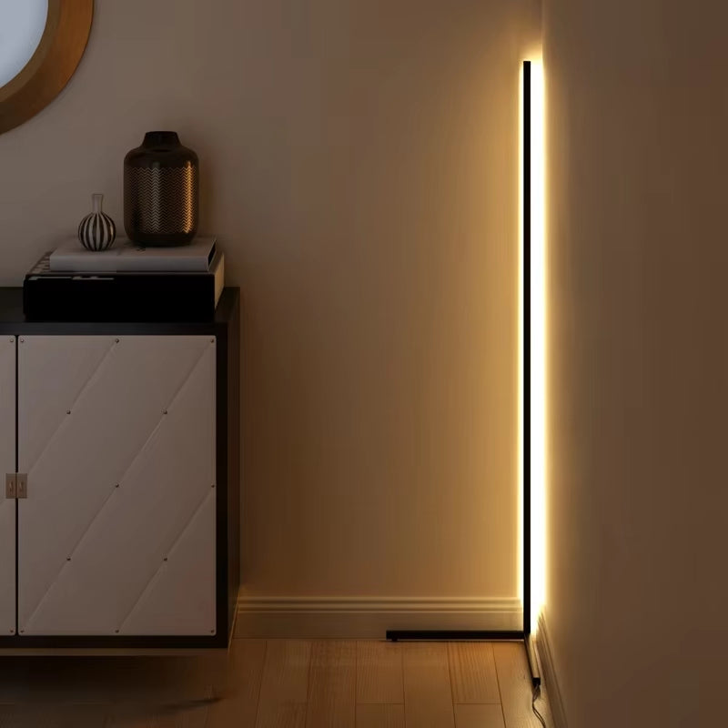 Staande Lamp LED Dimbaar 3 Lichtkleuren Afstandsbediening 142cm Aluminium Hoeklamp Woonkamer Slaapkamer 3000K 4000K 6000K Sfeerverlichting Zwart Wit | Sansoti