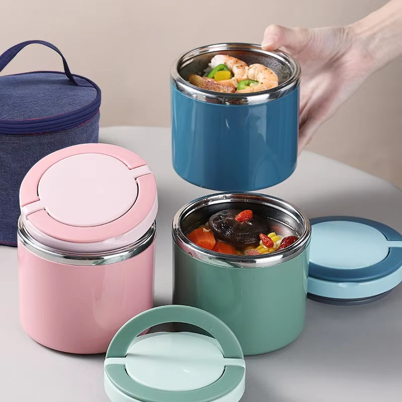 Thermische Lunchpot Edelstaal 630ml of 1000ml Auslekvrij Voedselcontainer met Dubbele Wandisolatie voor Warme Soep Pasta Maaltijden Werk School Onderweg | Sansoti