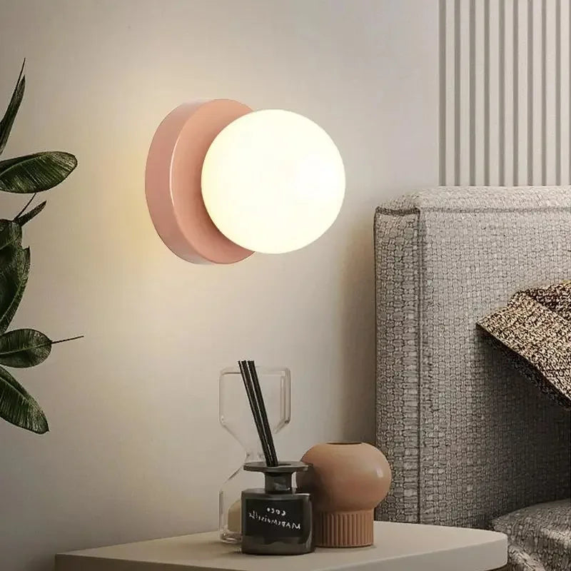 Wandlamp Glas Rond Nordisch Minimalistisch G9 LED Zwart Wit Groen Slaapkamer | Sansoti