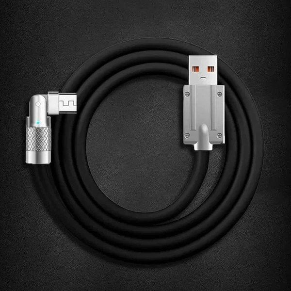 Rotierendes 180°-Ladekabel mit Schnellladefunktion, 1,2 m, für Gaming und Datentransfer, universell kompatibel mit USB | Sansoti