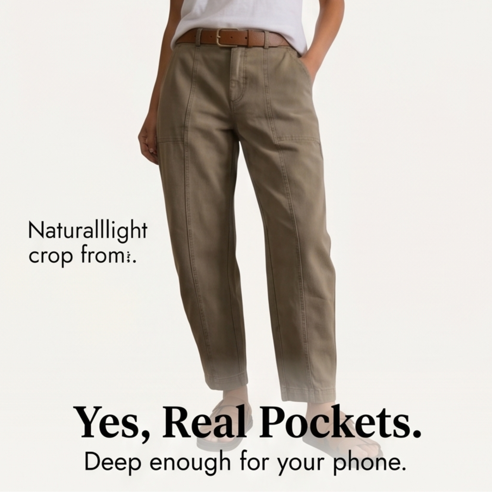 Utility Pantalon Hoge Taille Taps Toelopend met Geplooid Enkelboord Casual Werkbroek | Sansoti