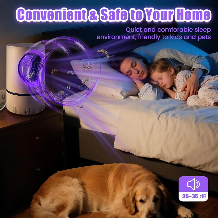 UV Light Insect Trap Electric – Mosquito Control Indoor & Outdoor – Safe for Family and Pets – Quiet & Chemical-Free – USB Powered – Energy Efficient | Sansoti