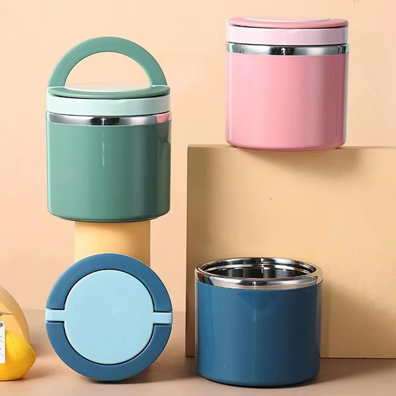 Thermos Voedselcontainer RVS Lekvrij 630ml of 1000ml Dubbelwandig Geïsoleerd Warm Koud Onderweg | Sansoti