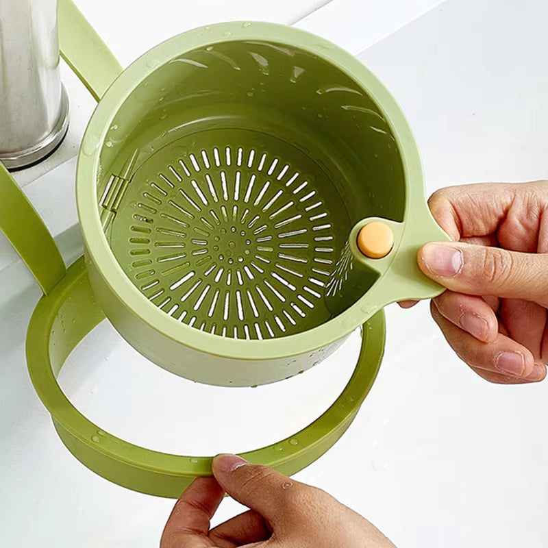 Hangend Afdruipmandje Keuken 2-Delig Filter Klik-Systeem PP BPA-vrij 20x14x13cm Groente Fruit Afgieten Aanrecht Gootsteen Filtermand Kraanrek | Sansoti