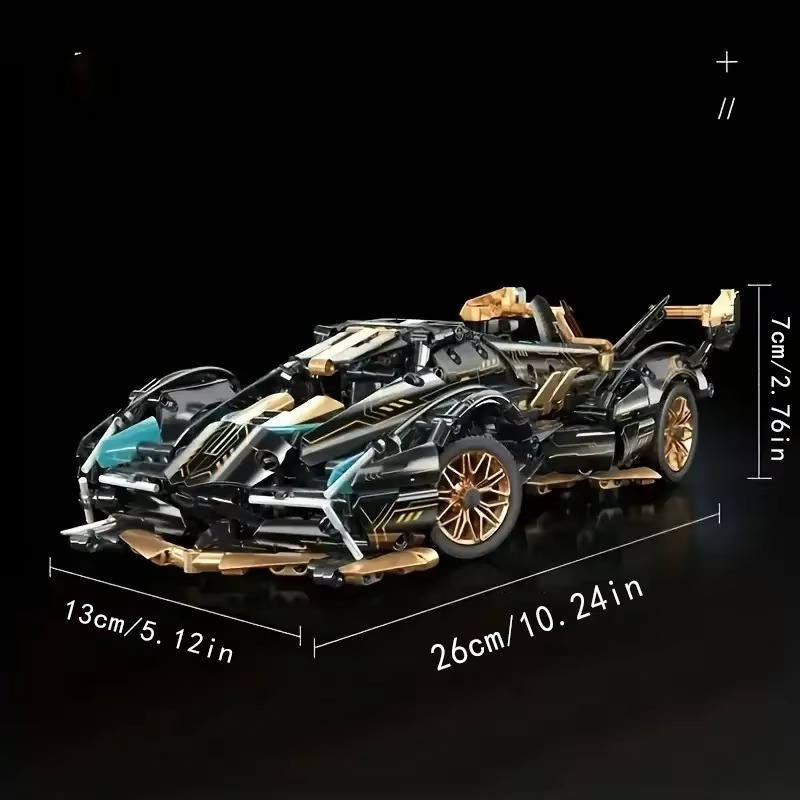 Sports Car Building Set 1690 Pieces ABS, Working Steering, Adjustable Spoiler, Teens & Adults | Sansoti