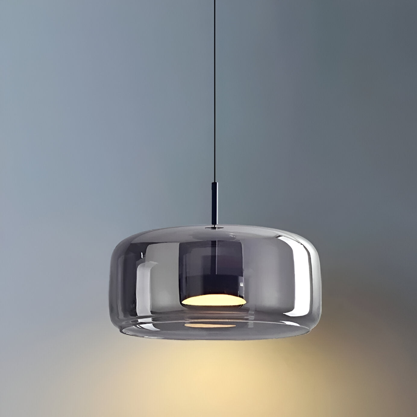 Hängelampe Rauchglas Retro Trio Handgeblasen Dimmbar Verstellbar Schwarz | Restfield