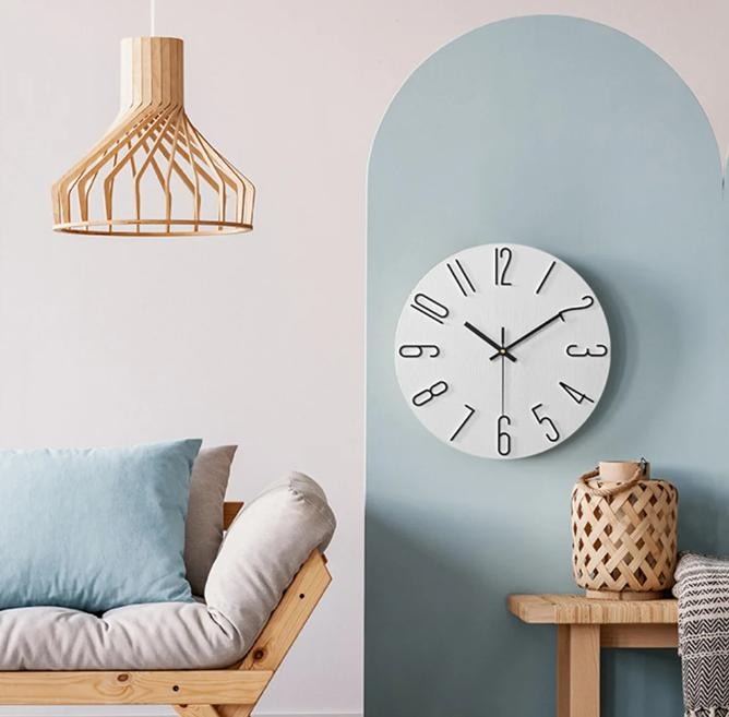 Zegar ścienny kwarcowy 30 cm, cichy mechanizm, nowoczesny design do salonu i biura, minimalistyczny sposób wyświetlania czasu | Sansoti