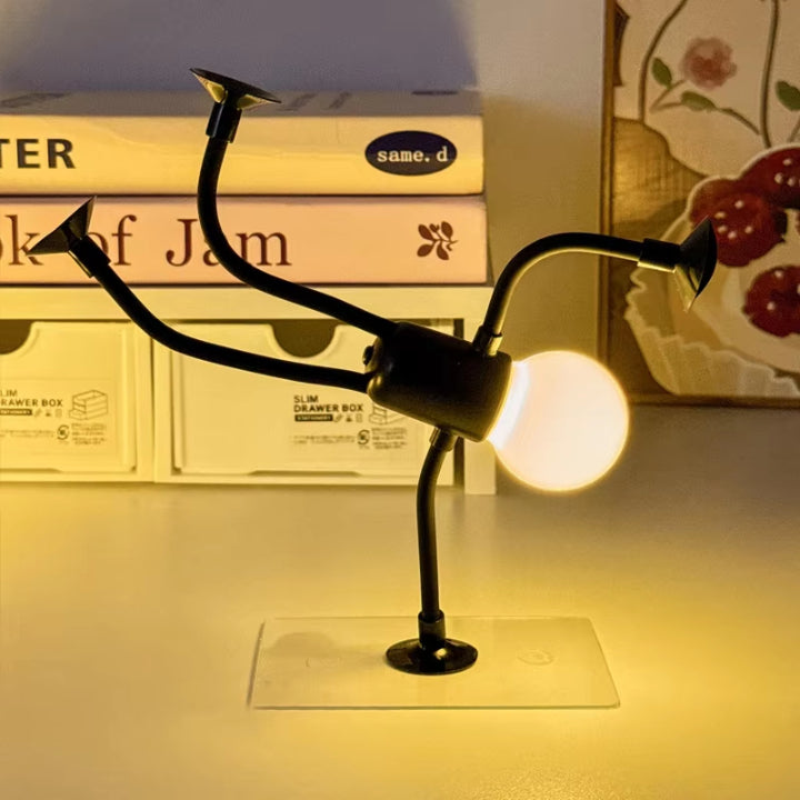 Decoratief LED Figuurtjeslamp 18cm Warmwit USB Oplaadbaar Sfeerlicht Slaapkamer Woonkamer Nachtlamp Bureaulamp Zuignappen Flexibel | Sansoti