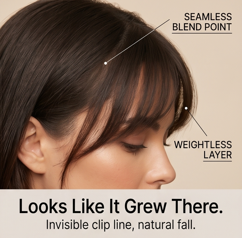 Clip-in Pony Haarstuk met Dubbele Clip – Direct Ponylook zonder Knippen | Sansoti