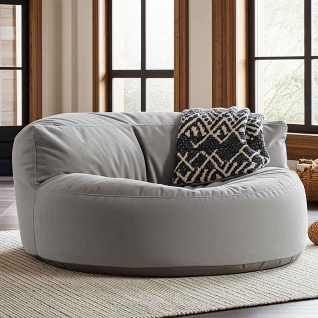 Ronde Fluwelen Zitzak Velvet Loveseat Groot Premium EPS Woonkamer Slaapkamer | Sansoti