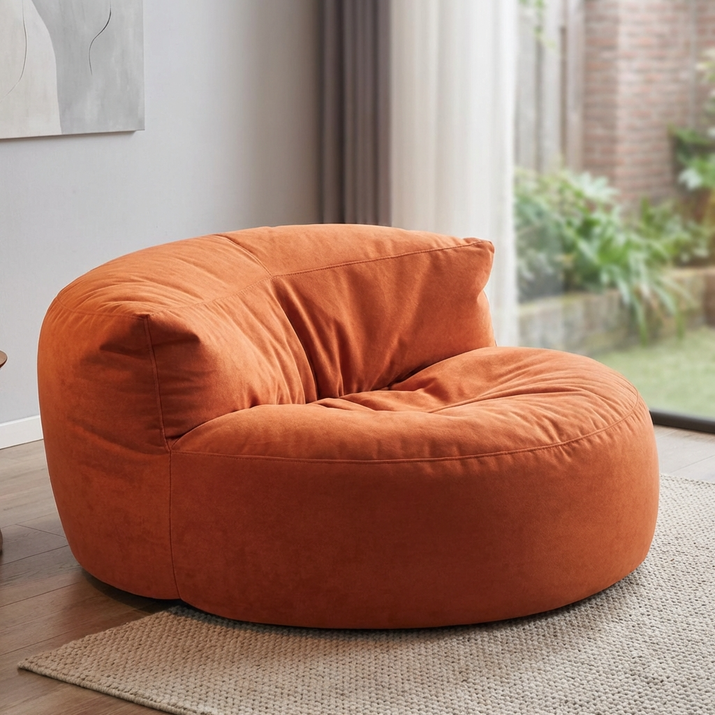 Ronde Fluwelen Zitzak Velvet Loveseat Groot Premium EPS Woonkamer Slaapkamer | Sansoti