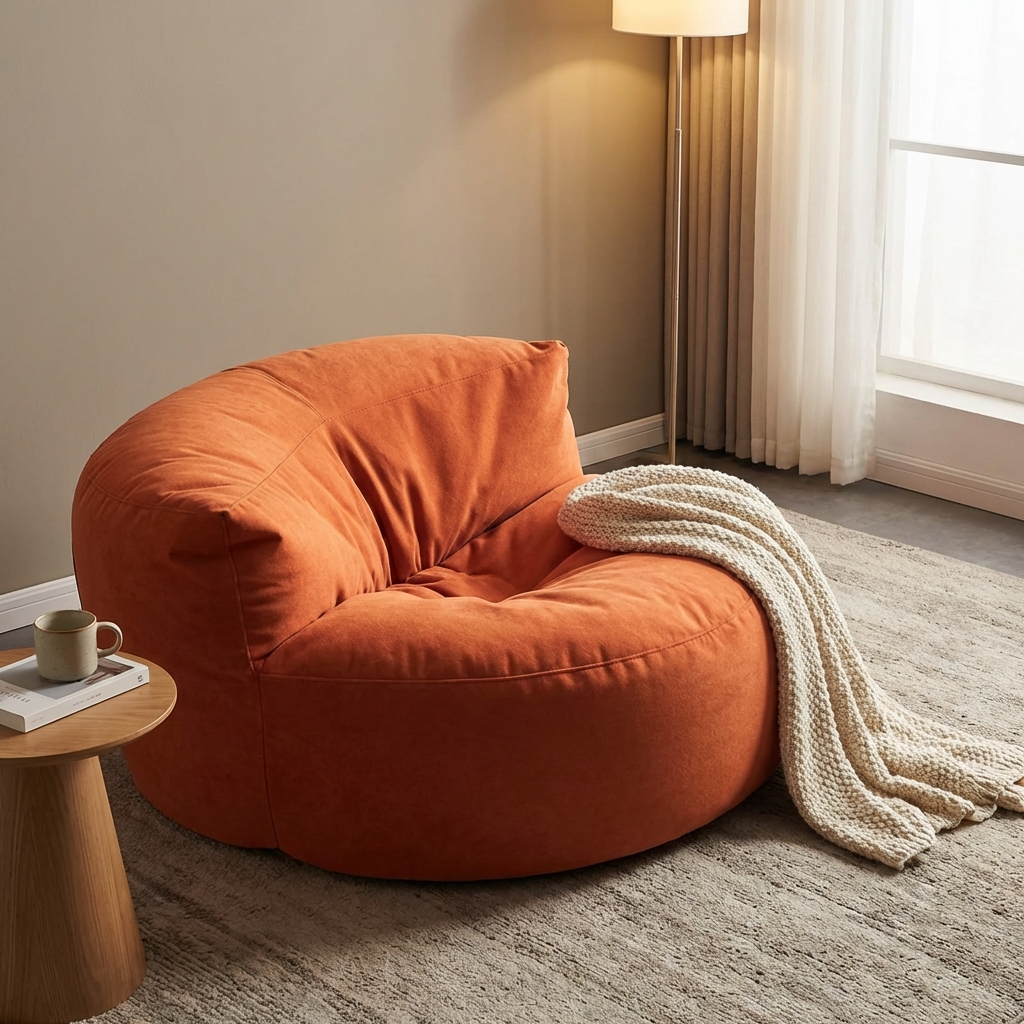 Ronde Fluwelen Zitzak Velvet Loveseat Groot Premium EPS Woonkamer Slaapkamer | Sansoti