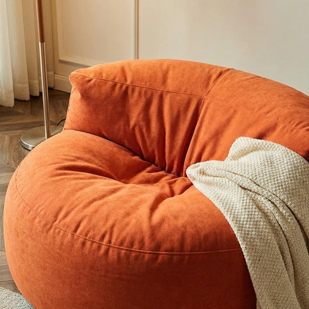 Ronde Fluwelen Zitzak Velvet Loveseat Groot Premium EPS Woonkamer Slaapkamer | Sansoti