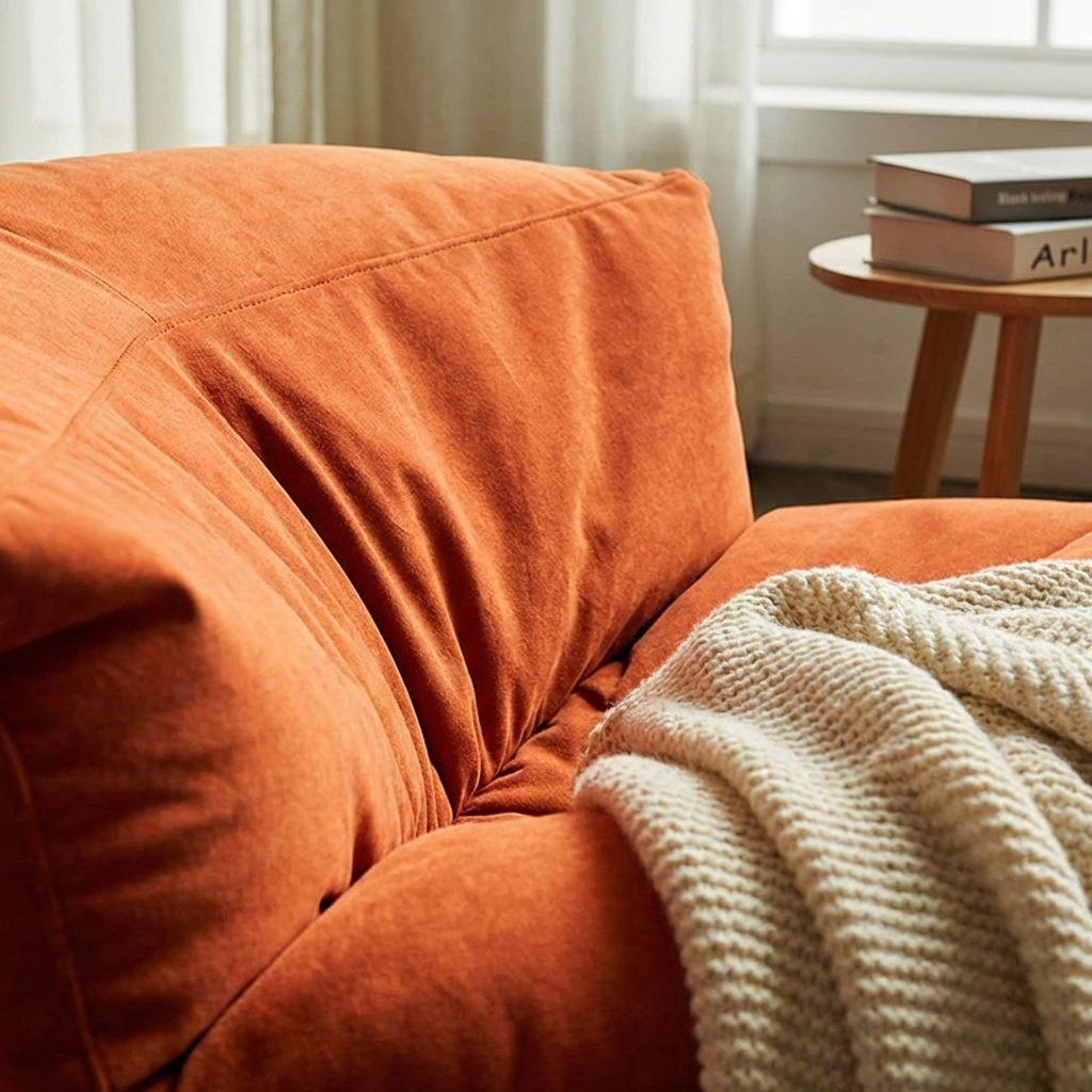 Ronde Fluwelen Zitzak Velvet Loveseat Groot Premium EPS Woonkamer Slaapkamer | Sansoti