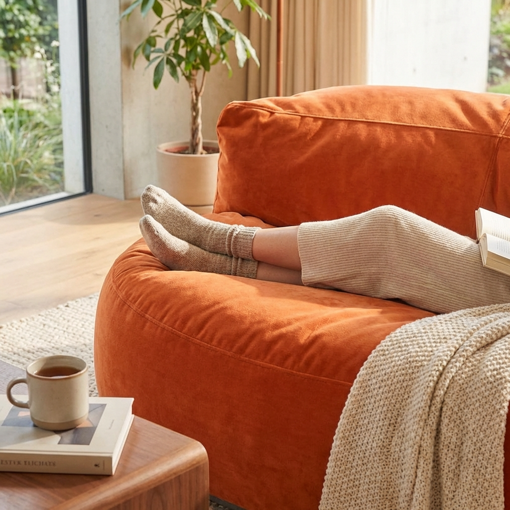 Ronde Fluwelen Zitzak Velvet Loveseat Groot Premium EPS Woonkamer Slaapkamer | Sansoti