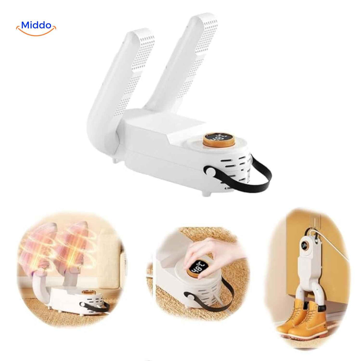 Elektrische Schoenendroger Opvouwbaar 55-60°C Timer Leer Canvas Wol Handschoenen Helmen Stil Compact | Sansoti
