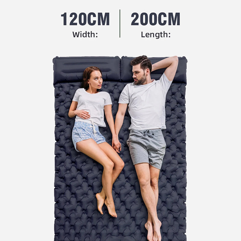 Zelfopblazende Campingmatras voor 2 Personen Waterbestendig met Geïntegreerde Pomp Outdoor Slaapmat Isolerend | Sansoti